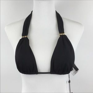 NWT! BCBGMaxazria Black Triangle Halter Bikini